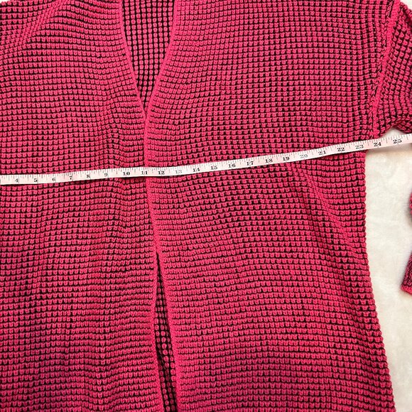 Chunky Knit Red Long Sleeve Cardigan Open Front Sweater Women Medium Warm Cozy - Picture 5 of 7
